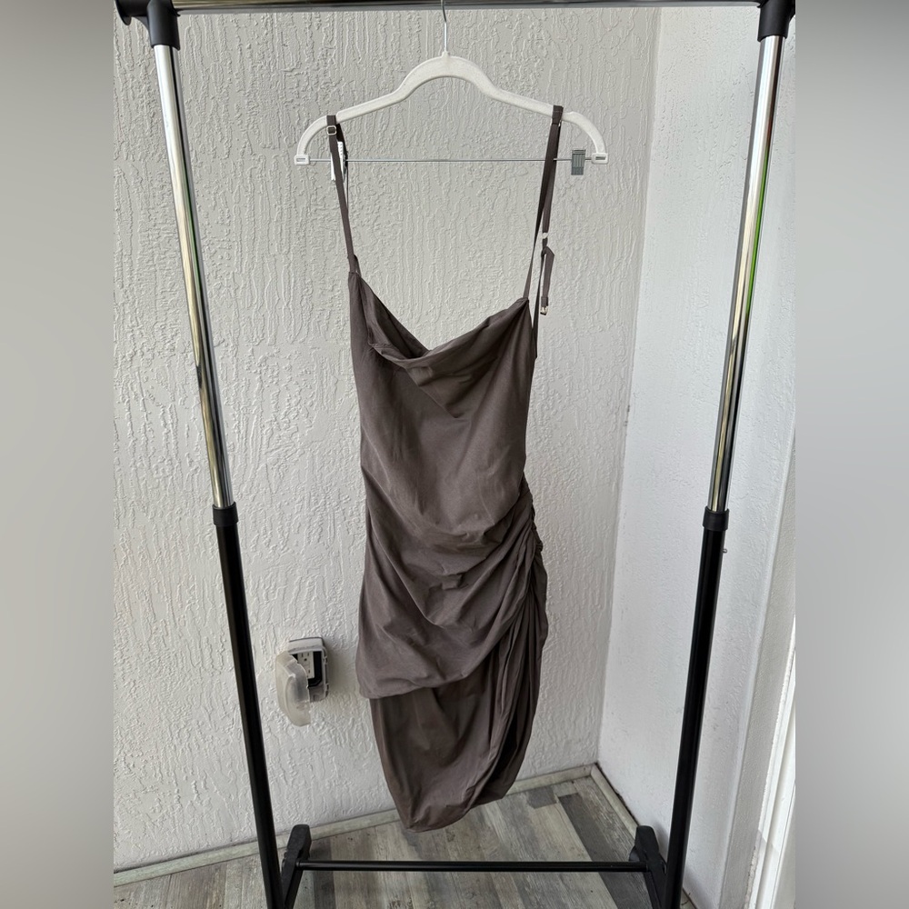 Jacquemus Light brown Saudade ruched mini dress - Picture 3 of 6